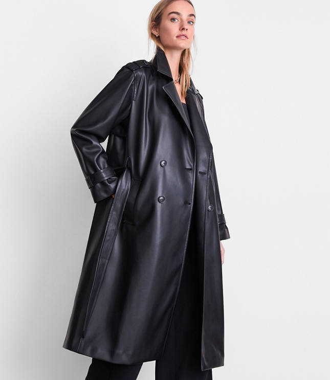 LOFT Versa Faux Leather Trench Coat