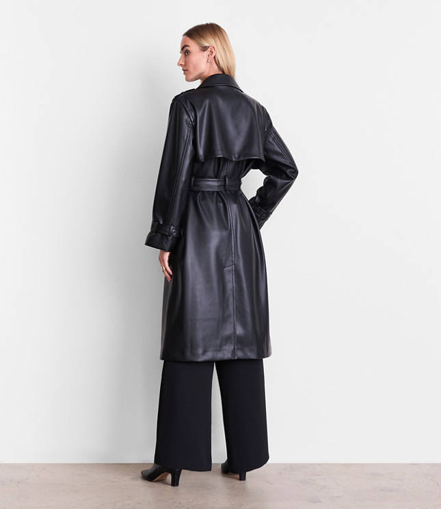 LOFT Versa Faux Leather Trench Coat