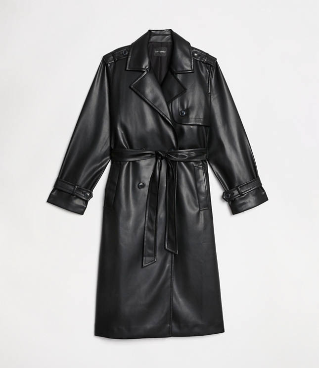 LOFT Versa Faux Leather Trench Coat