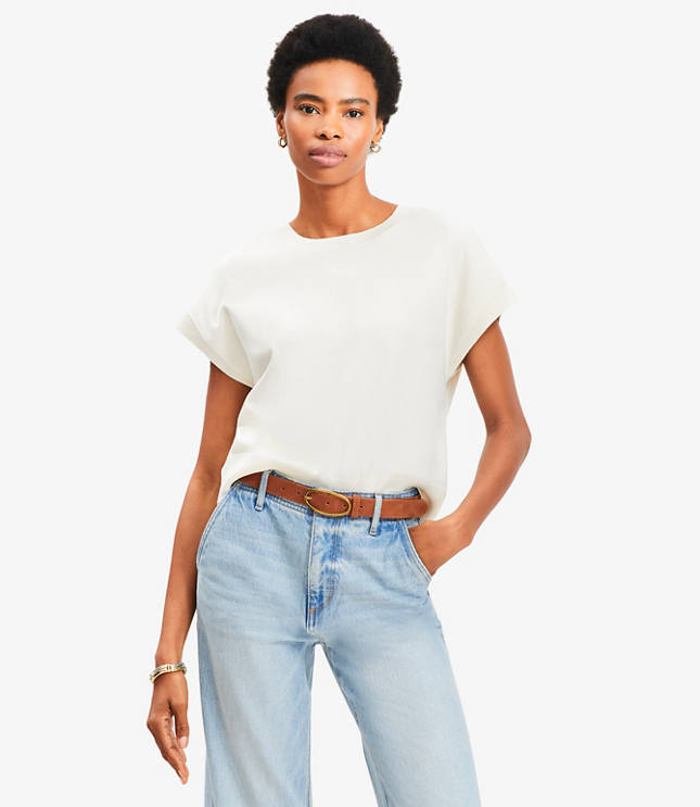 Petite Refined Wedge Sweater Tee