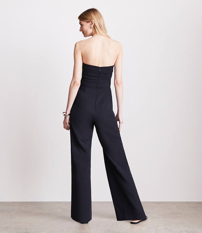 Petite LOFT Versa Crepe Drape Strapless Jumpsuit