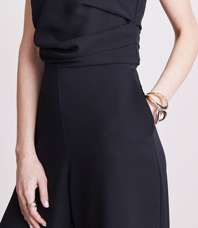 Petite LOFT Versa Crepe Drape Strapless Jumpsuit