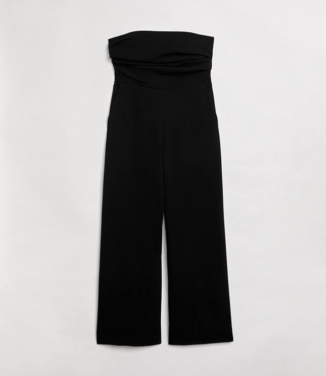 Petite LOFT Versa Crepe Drape Strapless Jumpsuit