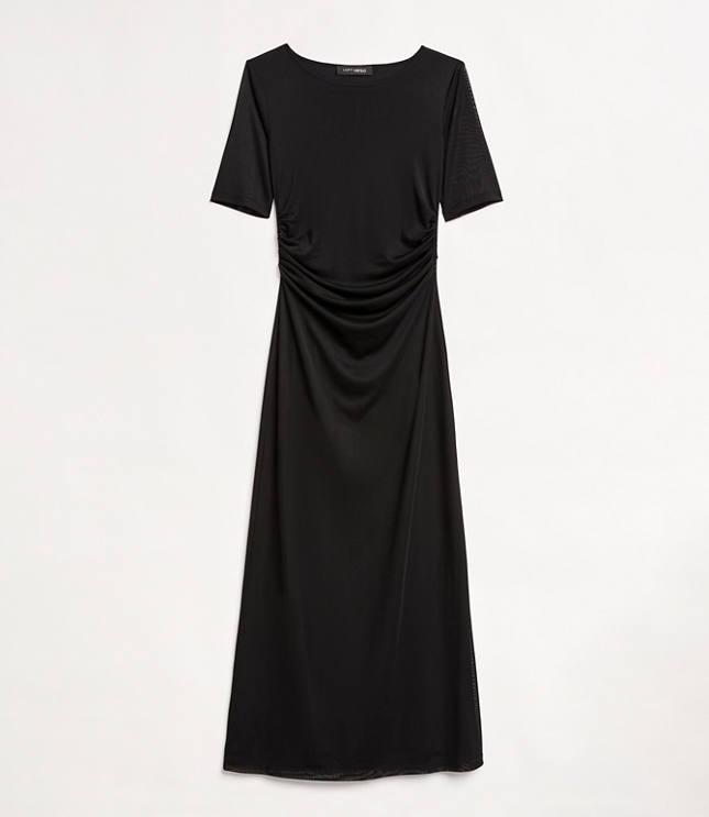 Petite LOFT Versa Stretch Mesh Midi Dress