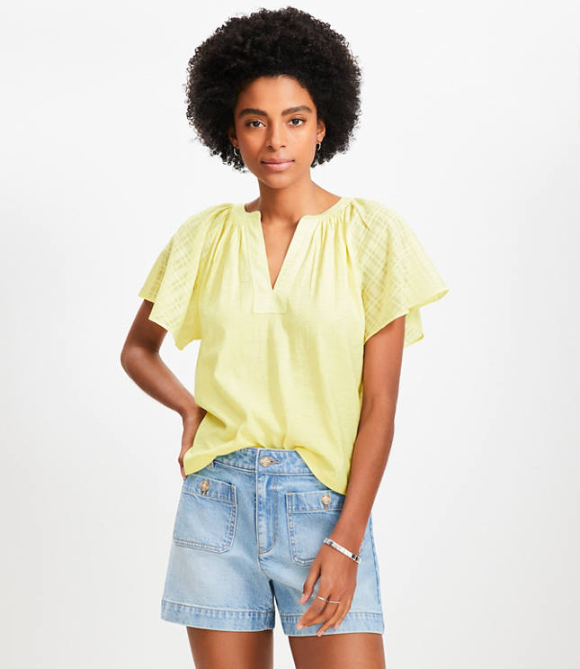 Mixed Media Flutter Top