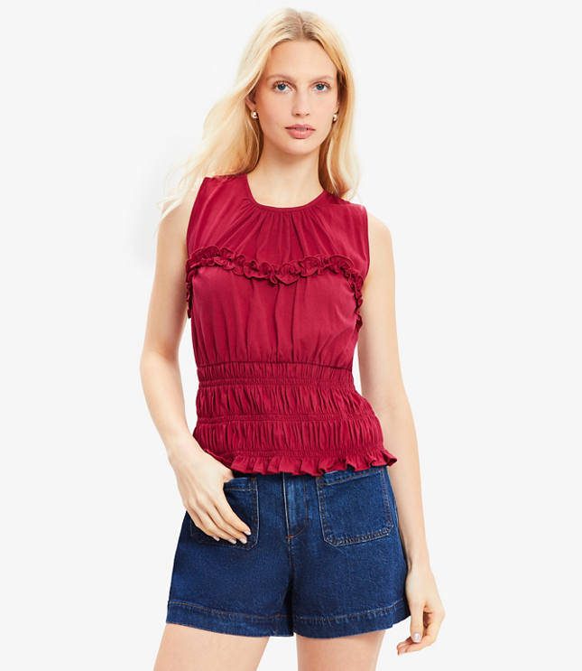 Smocked Ruffle Tank Top