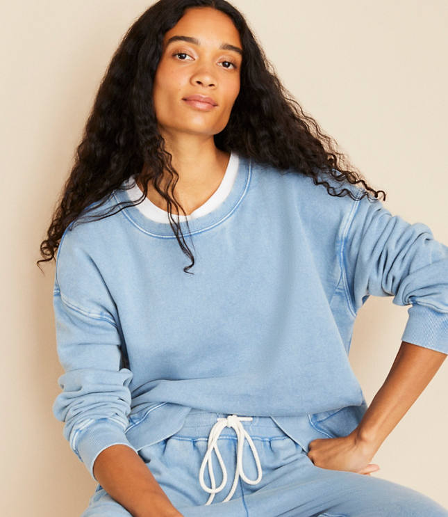 Lou & Grey Denim Washed Sweatshirt