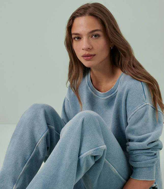 Lou & Grey Denim Washed Sweatshirt