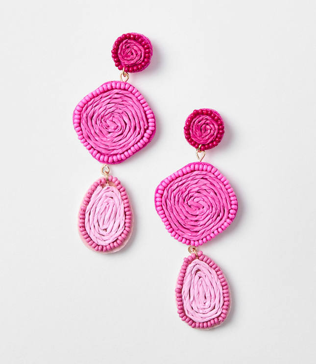 Linear Fabric Wrapped Statement Earrings