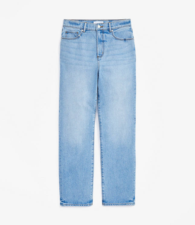 Petite High Rise Straight Jeans in Bright Vintage Wash