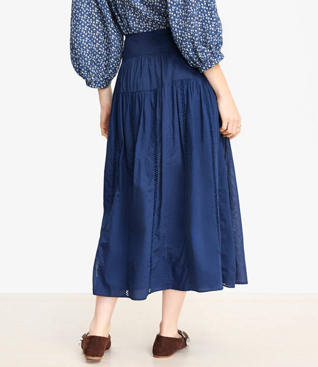 Petite Cutout Trim Midi Skirt