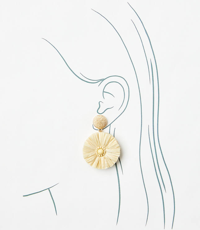 Raffia Circle Statement Earrings
