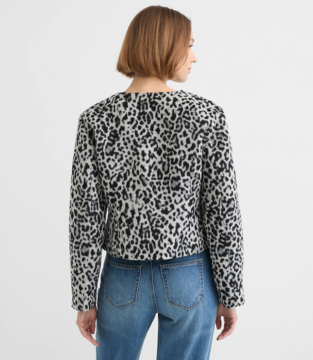 Snow Leopard Print Structured Jacket