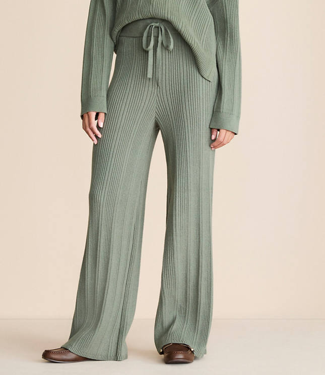 Lou & Grey Ribbed Wide Leg Sweater Pants