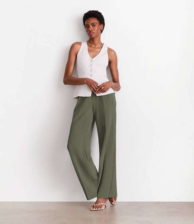 Petite LOFT Versa Crepe Drape Halter Vest