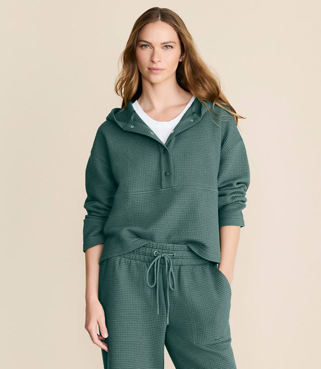 Lou & Grey Wafflestitch Snap Hoodie