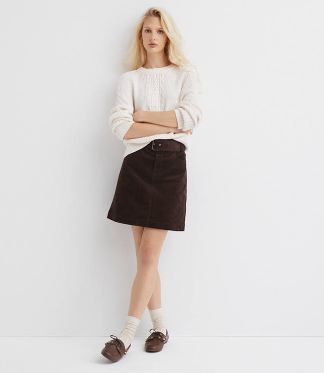 Petite Ribbed Cable Sweater