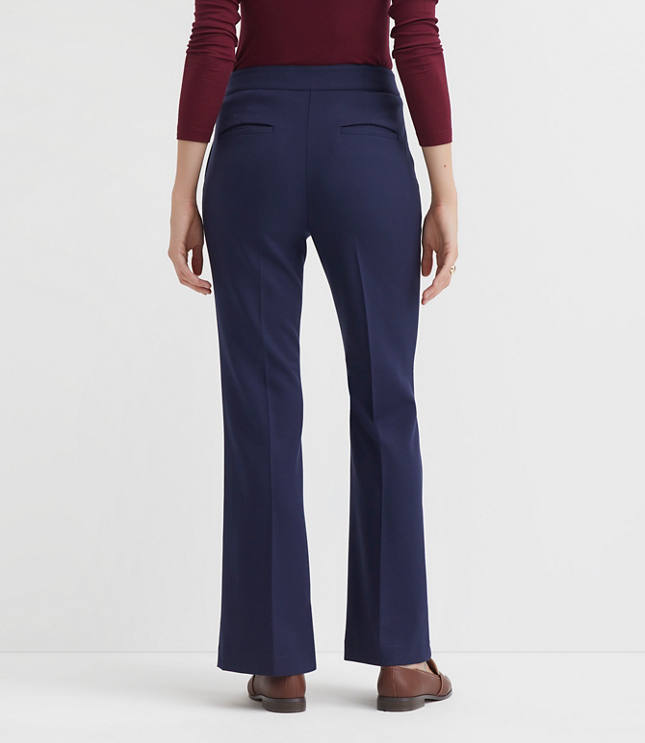 Petite Pintucked Flare Pants Twill