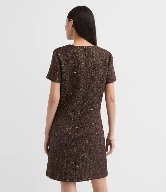 Shimmer Tweed Mini Pocket Dress