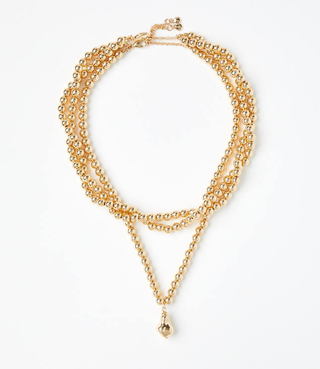 Loft Chunky Ball Chain Layered Necklace Set