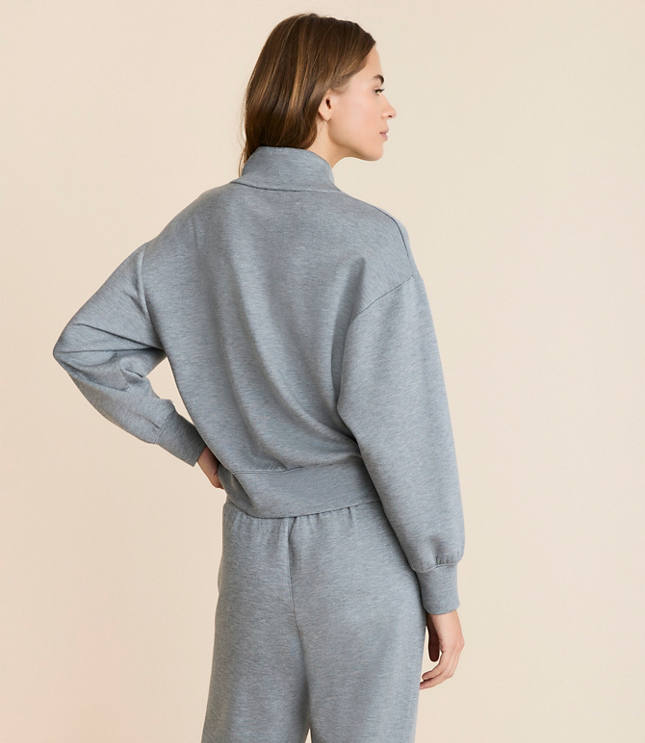 Lou & Grey Heathered Scubasoft Half Zip Top