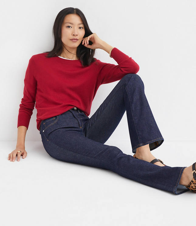 Petite Mid Rise Boot Jeans in Classic Rinse Wash