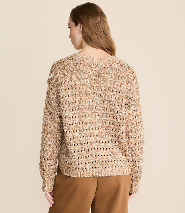 Lou Grey Marled Open Stitch Sweater