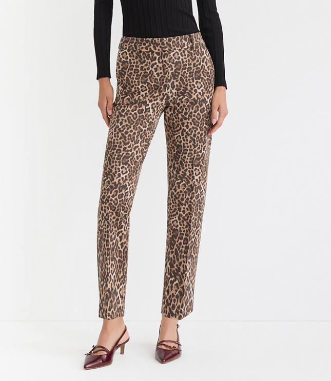 Curvy Riviera Slim Pants in Leopard Print Bi-Stretch