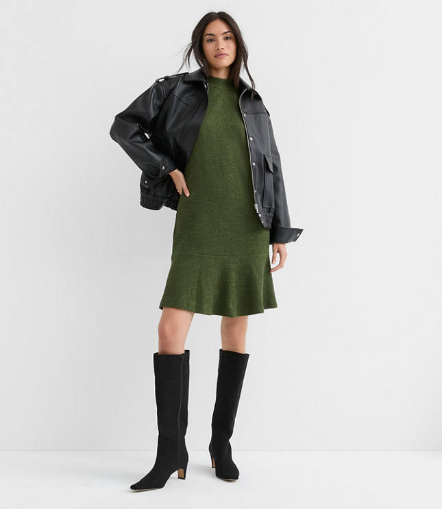 Jacquard Mini Flounce Dress