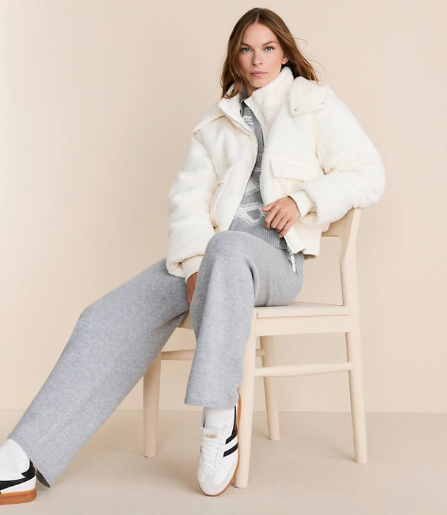 Lou & Grey Hooded Sherpa Puffer Jacket