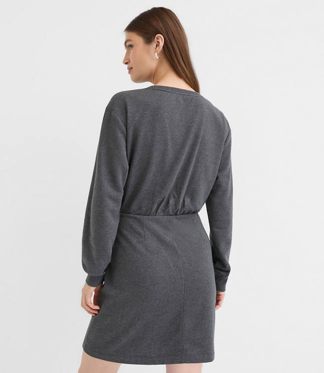 Terry Side Pleated Mini Dress