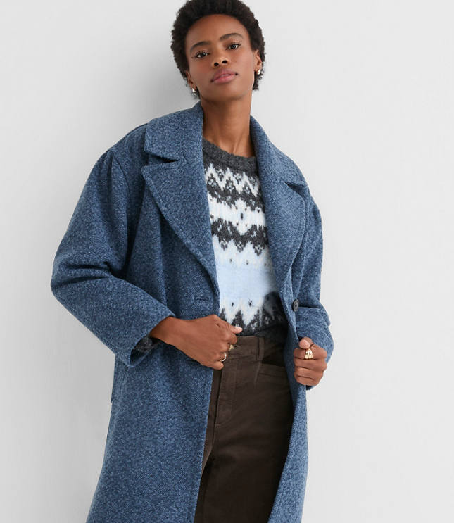 Boucle Twill Cocoon Coat
