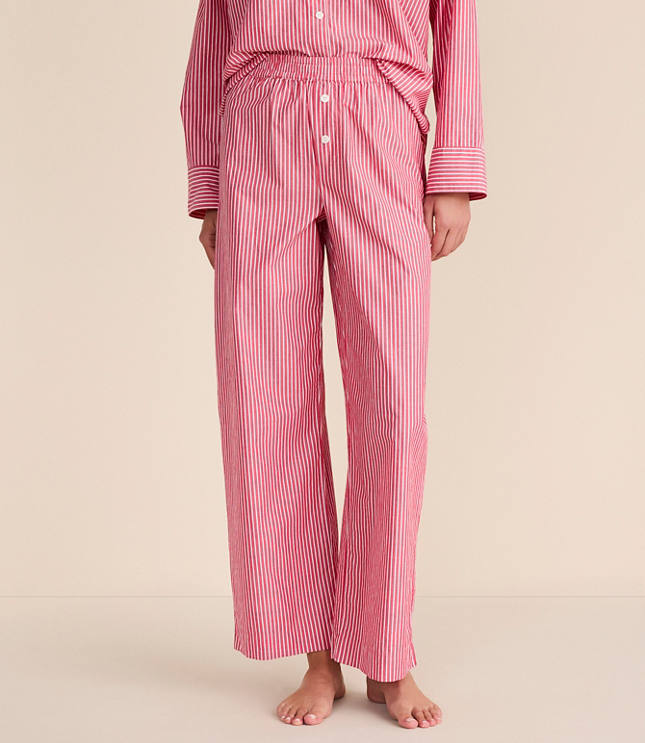 Striped Poplin Pajama Pants