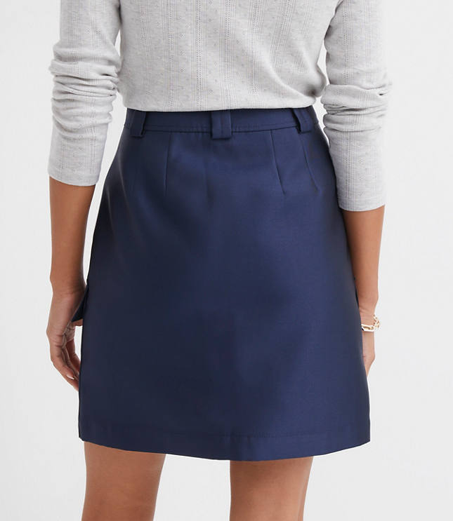 Petite Satin Utility Mini Skirt