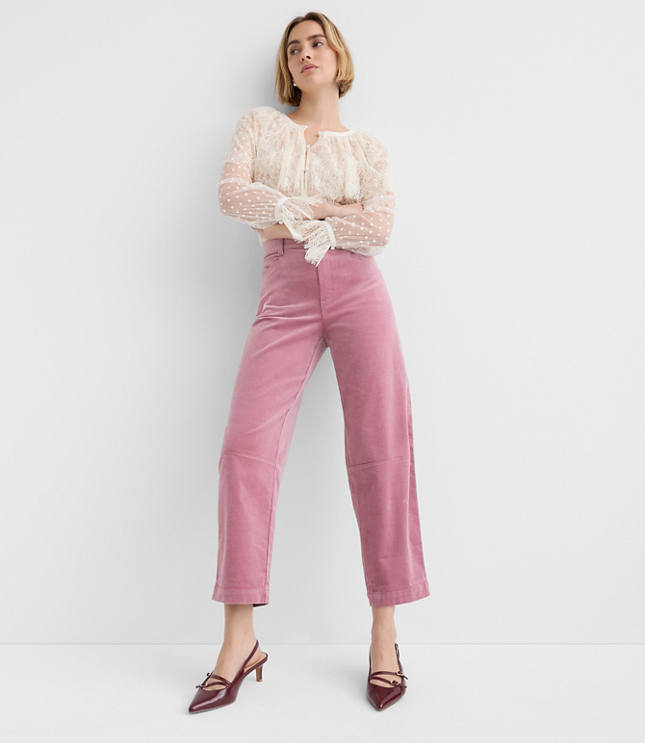 Barrel Pants in Stretch Velvet