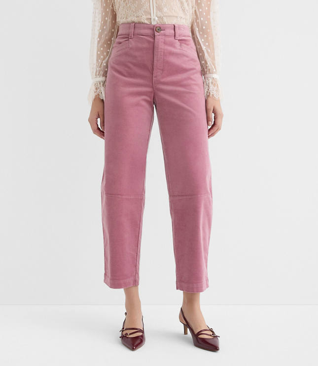 Barrel Pants in Stretch Velvet