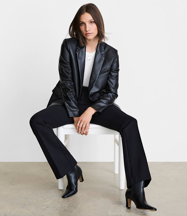 Petite LOFT Versa Faux Leather Relaxed Blazer