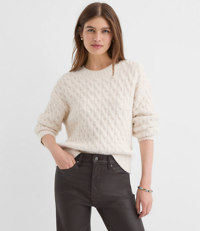 Fuzzy Cable Sweater