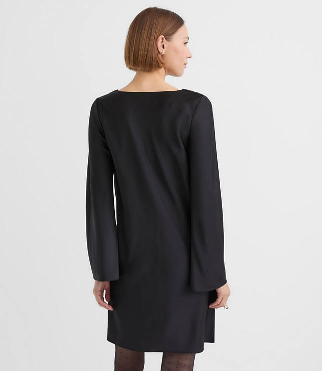 Satin Cowl Neck Mini Dress