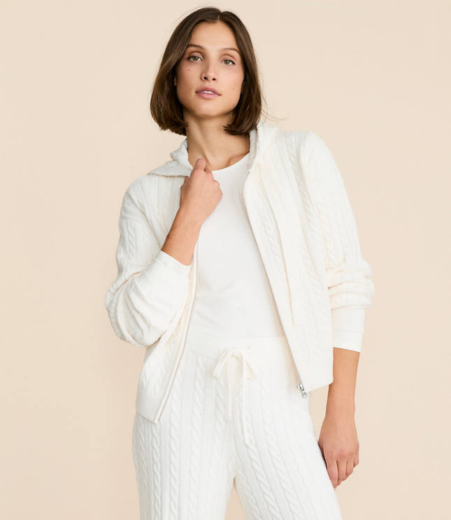 Lou & Grey Cable Hoodie Sweater