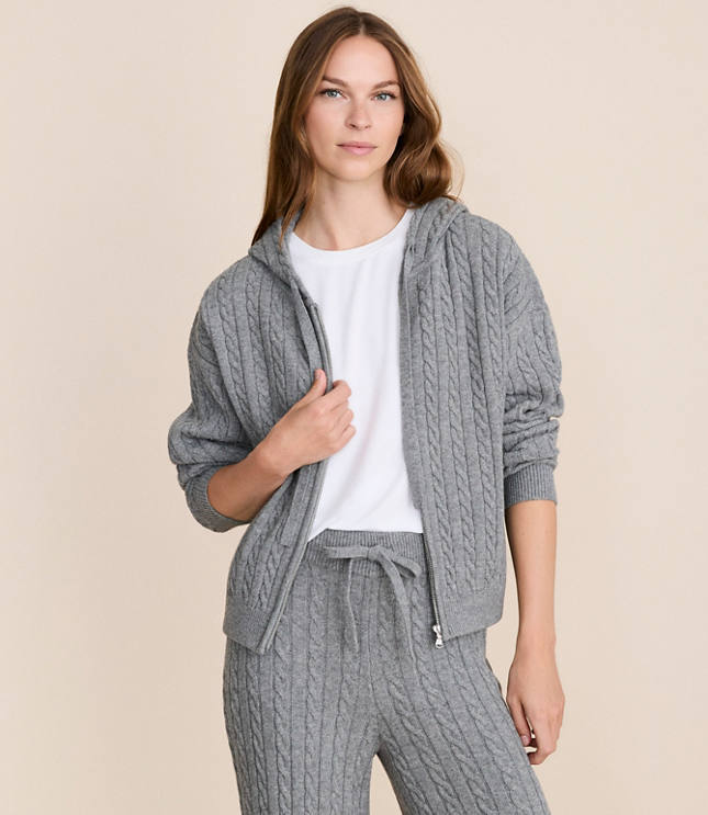 Lou & Grey Cable Hoodie Sweater