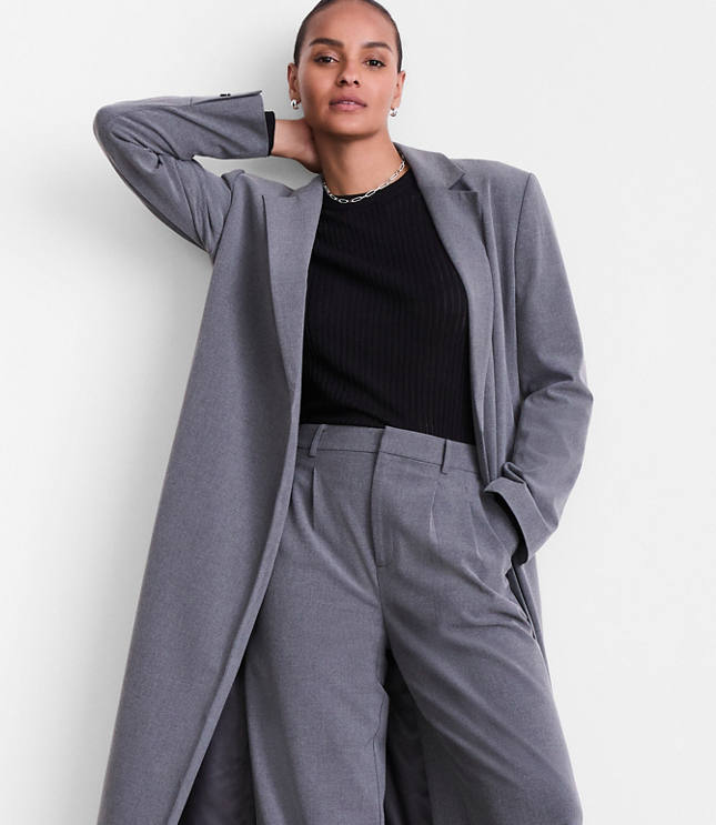 Petite LOFT Versa Seasonless Stretch Belted Coat in Heather