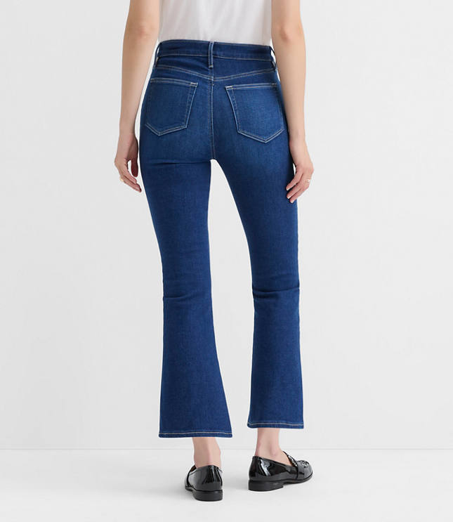 High Rise Kick Crop Jeans in Bright Indigo Wash