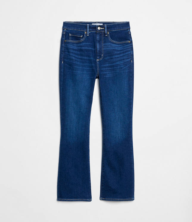 High Rise Kick Crop Jeans in Bright Indigo Wash