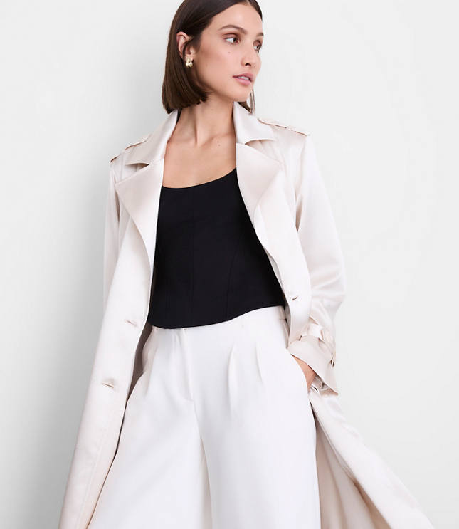 LOFT Versa Satin Trench Coat