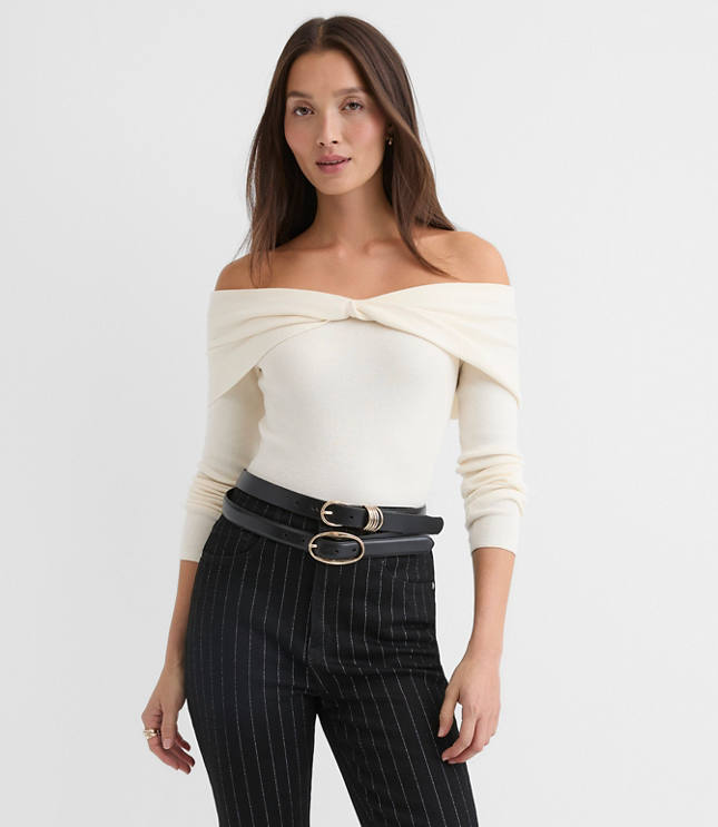 Twist Off The Shoulder Sweater