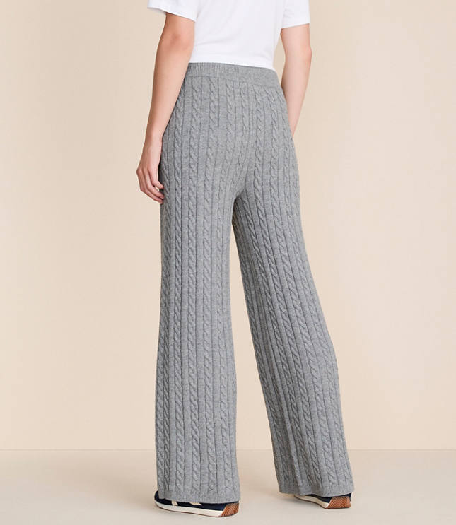 Lou & Grey Cable Sweater Wide Leg Pants
