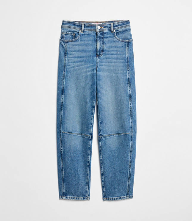 High Rise Barrel Jeans in Classic Mid Wash