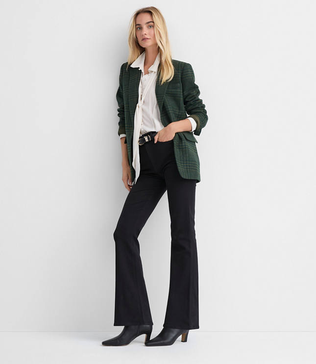 Petite Houndstooth Oversized Blazer