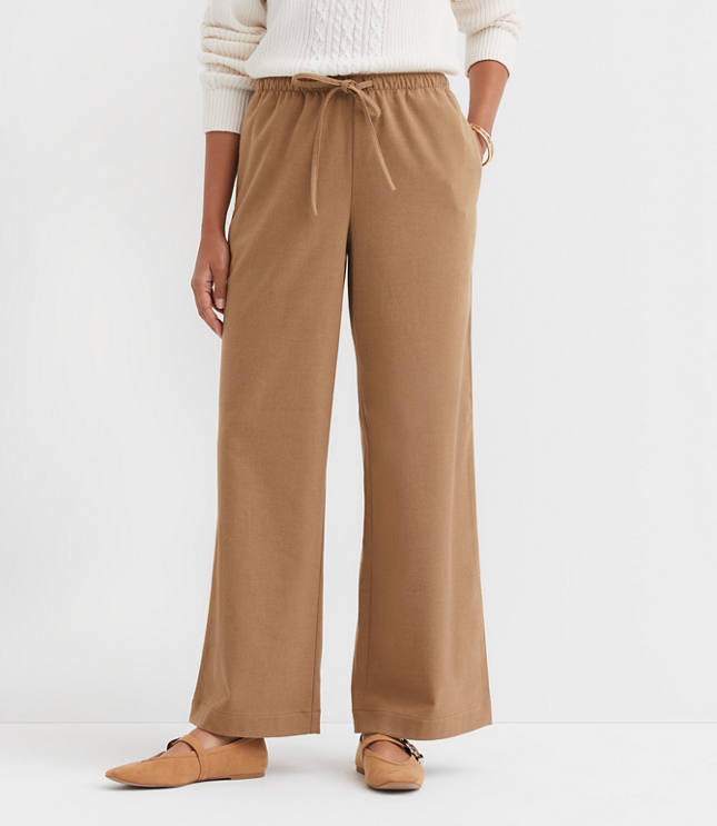 Petite Sawyer Pull On Pants Heathered Brushed Flannel